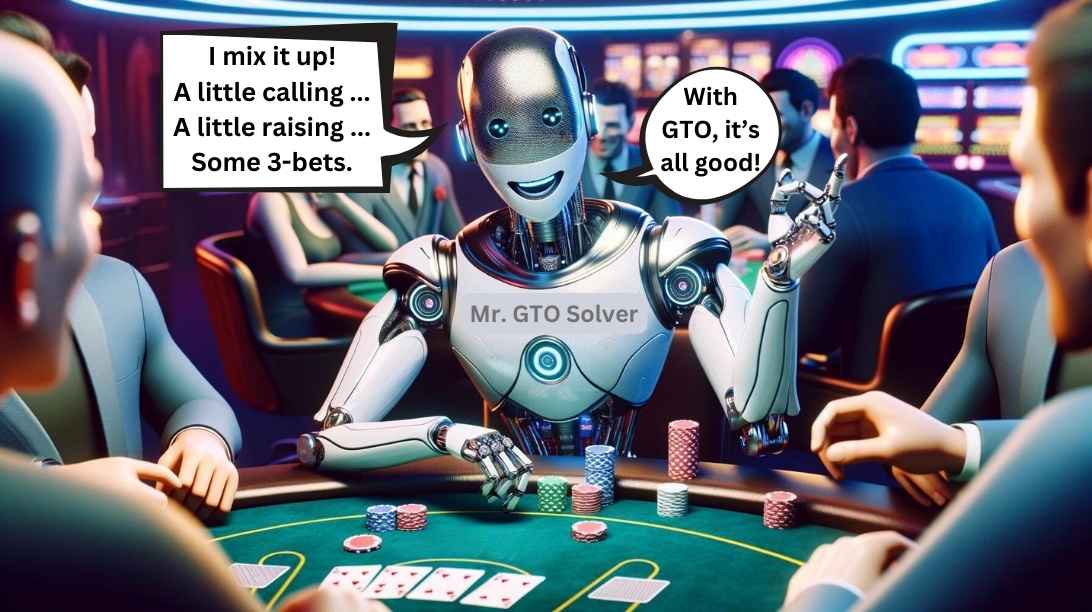 Robot GTO Solver explaining how it plays